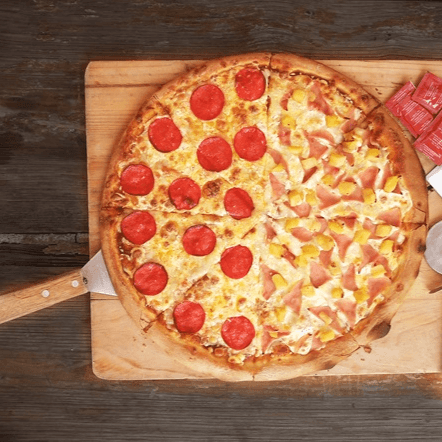 Pizza Gde Artesanal de Pepperoni Mitad Hawaiana 8