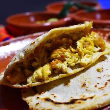 Gordita de Maiz - Huevo con chile