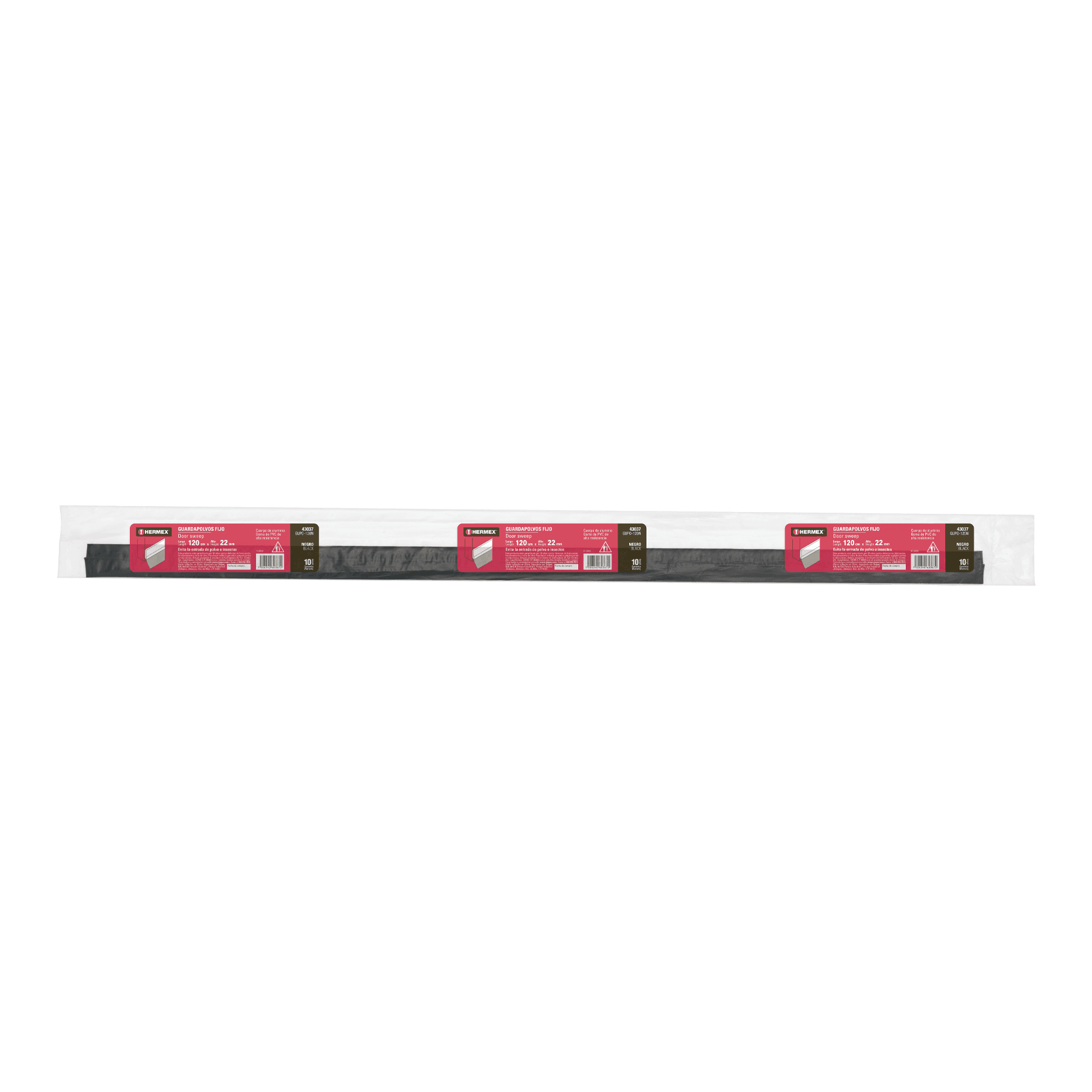 GUARDAPOLVO FIJO NEGRO 1.20MT HERMEX