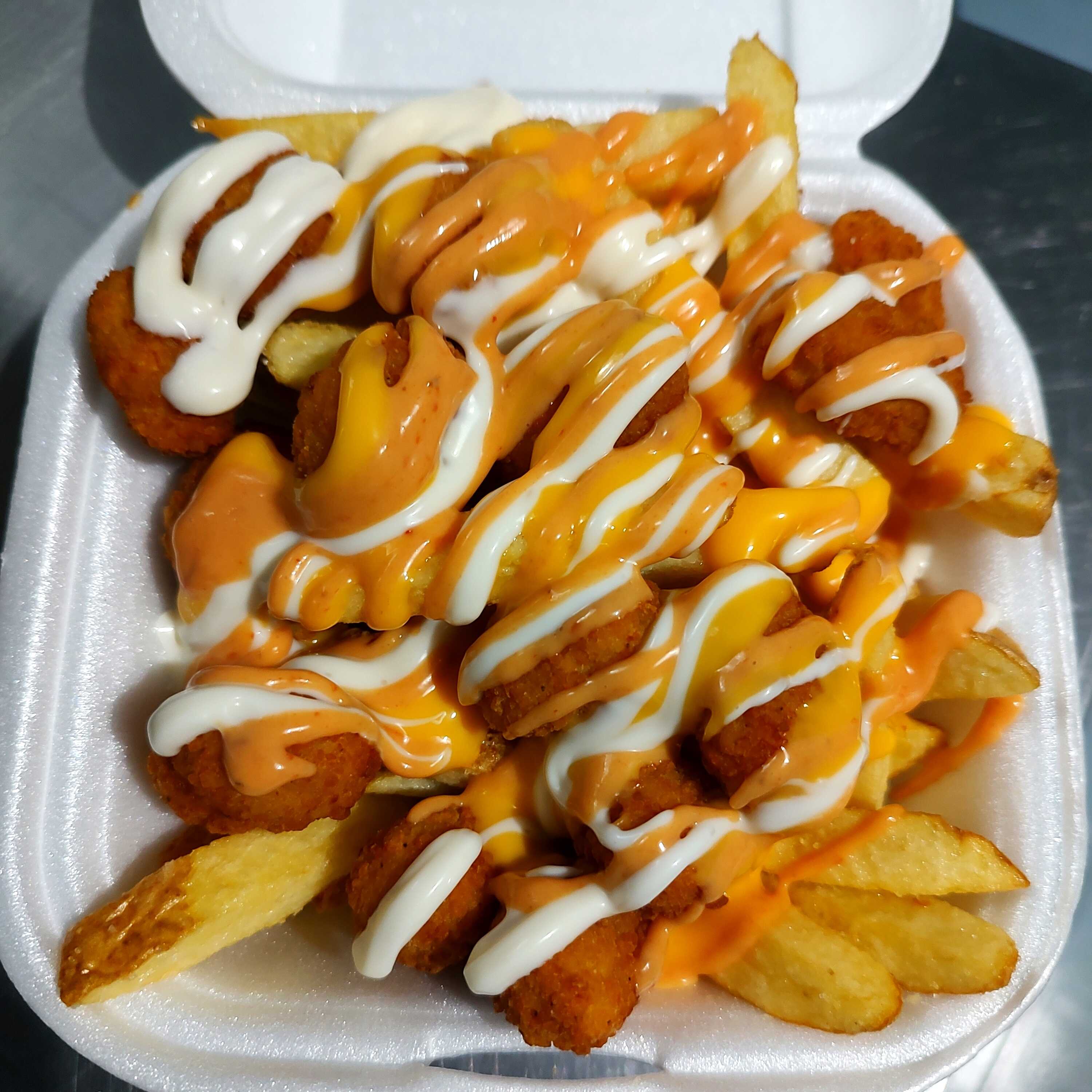 Papas a La Francesa con Palomitas De Pollo