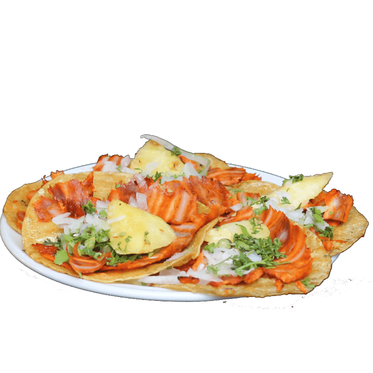 5 Tacos al Pastor C/tortilla de Maiz +Agua Sabor