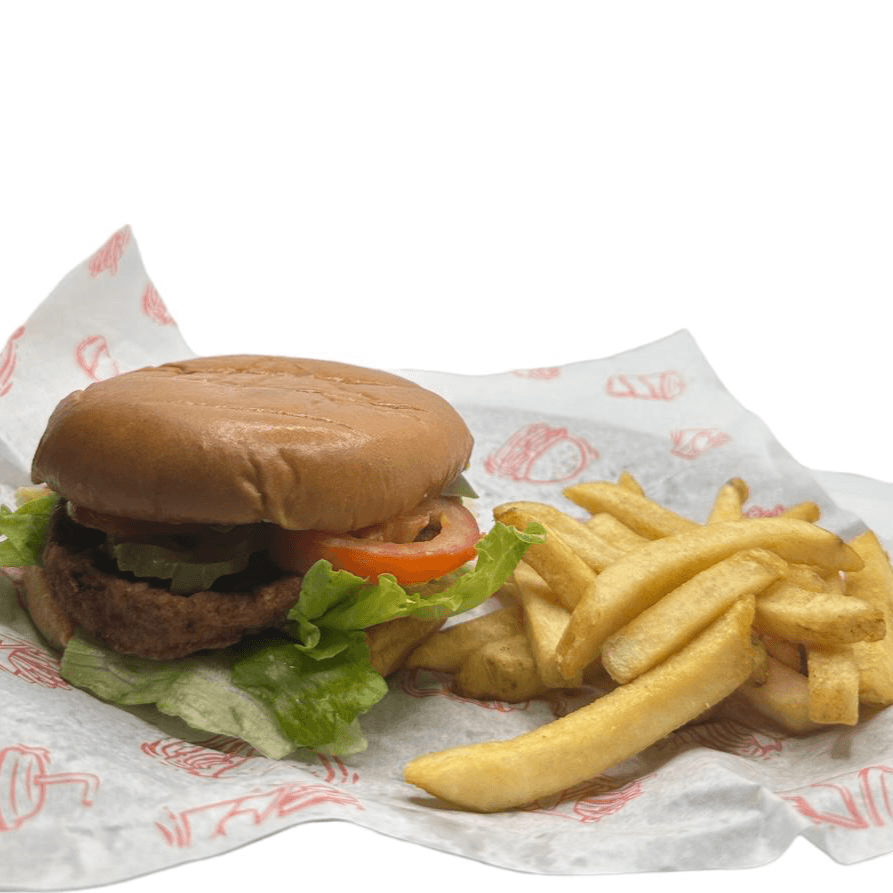 Papas a la francesa + hamburguesa de pollo