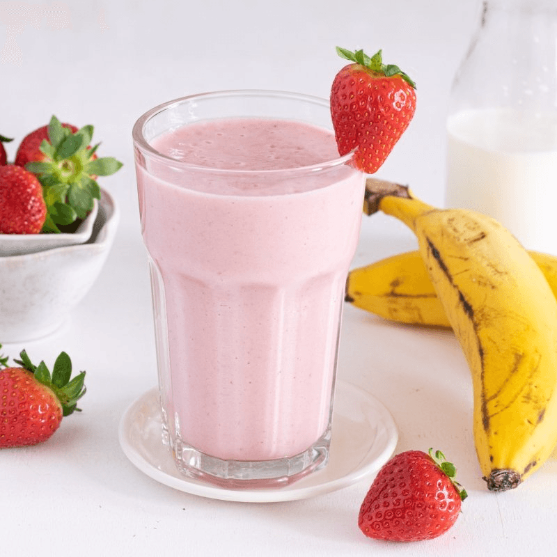 Licuado de Fresa con Plátano