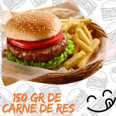 Hamburguesa Carne de Res Premium, Papas y Chile
