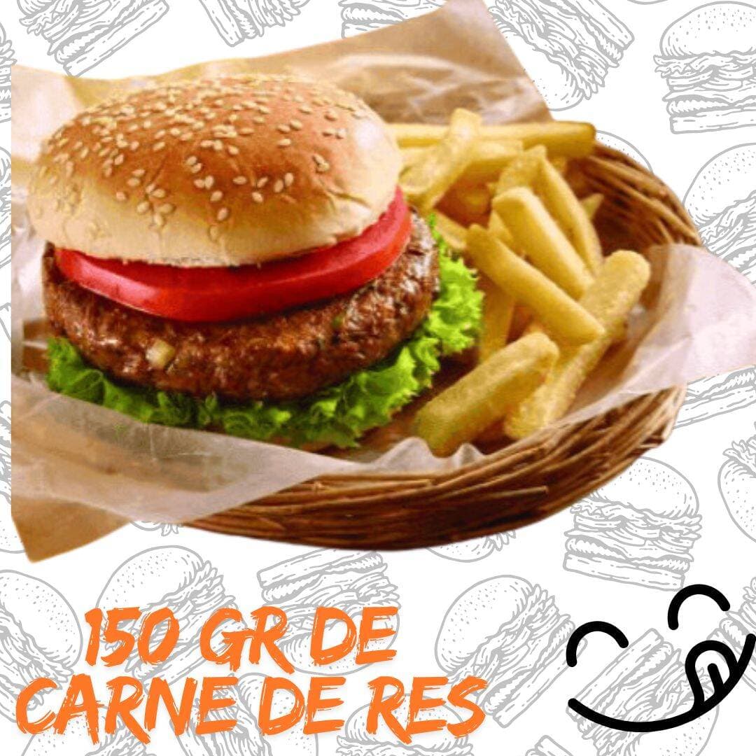 Hamburguesa Carne de Res Premium, Papas y Chile