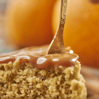 Porcion naranja con amapola gluten free