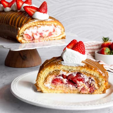 Porción de Rollo de Fresas