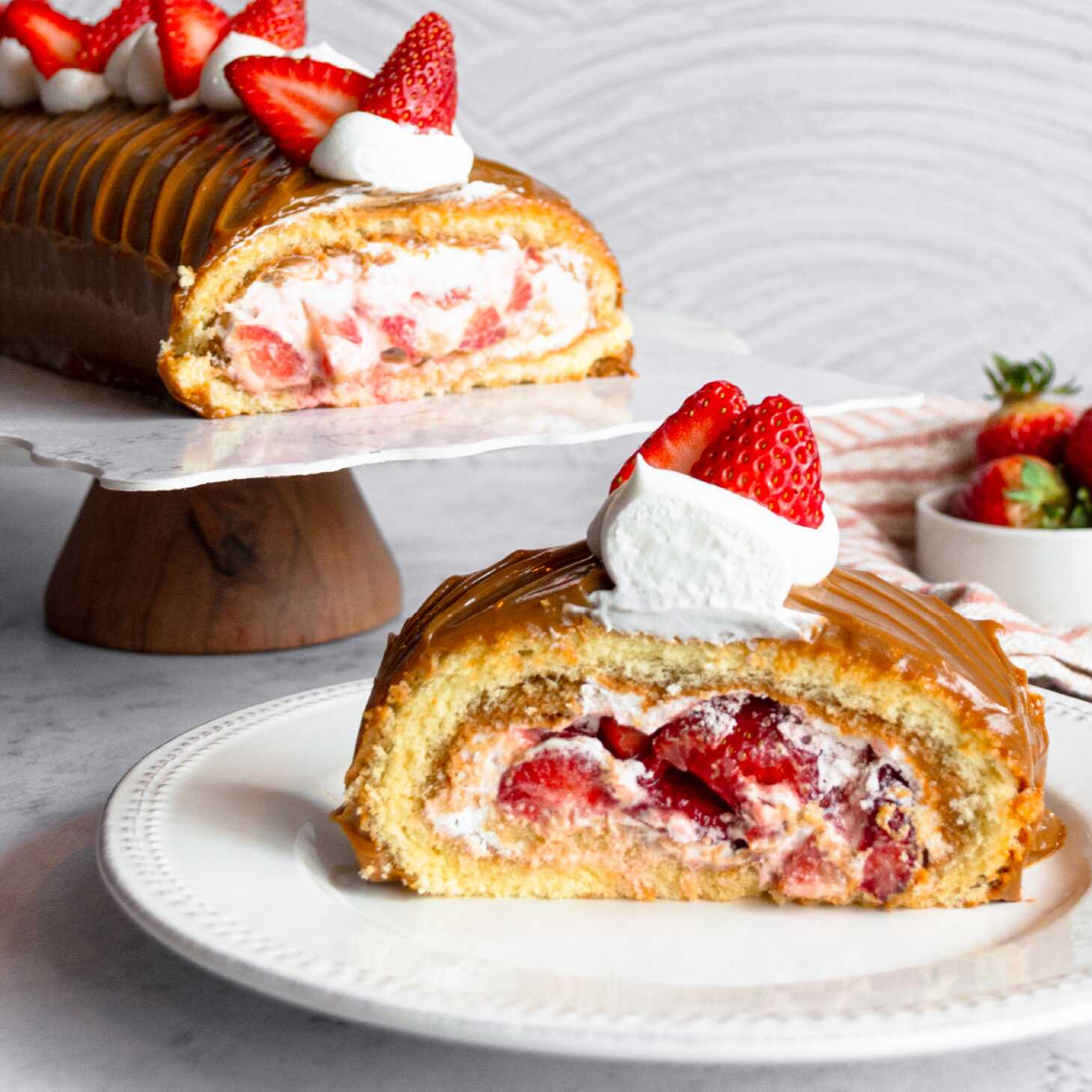 Porción de Rollo de Fresas