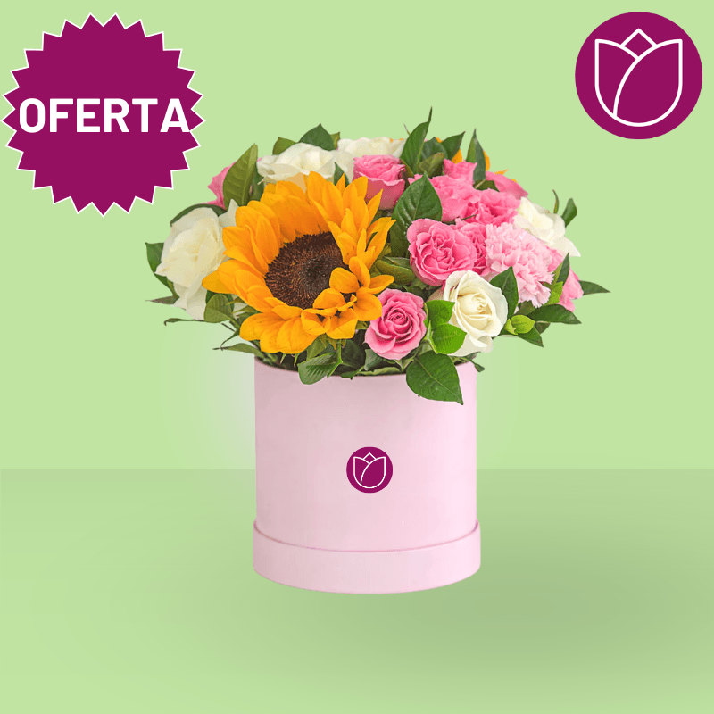 Caja con flores tierno