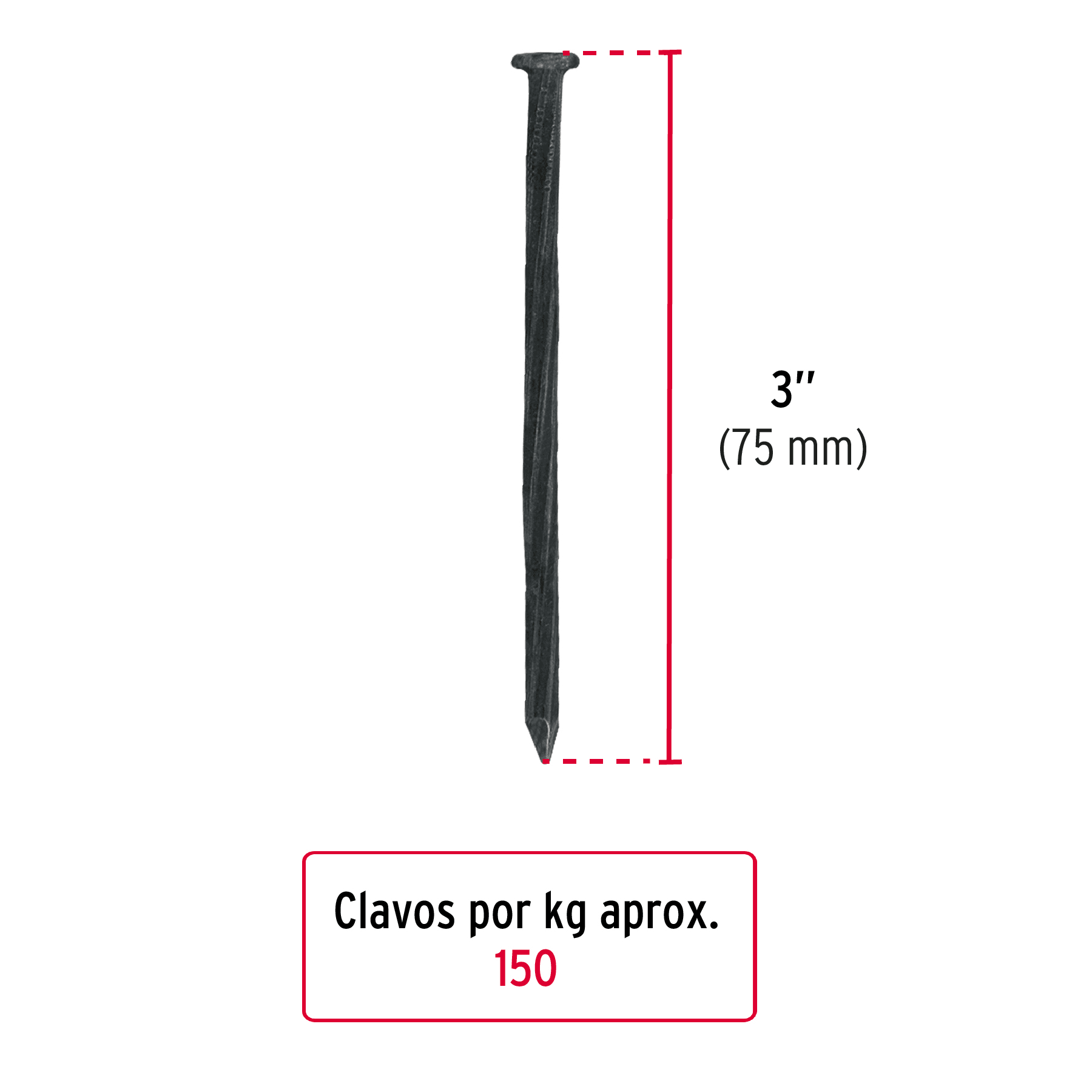 CLAVO CONCRETO 3" C/U CLCG-3N 44848