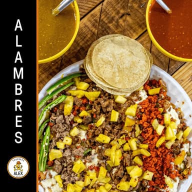 Alambre de Pastor, Chorizo y Bistec