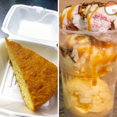 Torta vainilla+ Vaso con helado