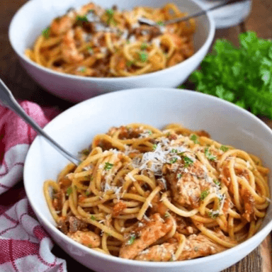 Espeagueti con Pollo