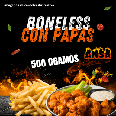 500 GRAMOS DE BONELESS CON PAPAS