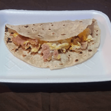 Taco de Harina de Huevo con Jamón