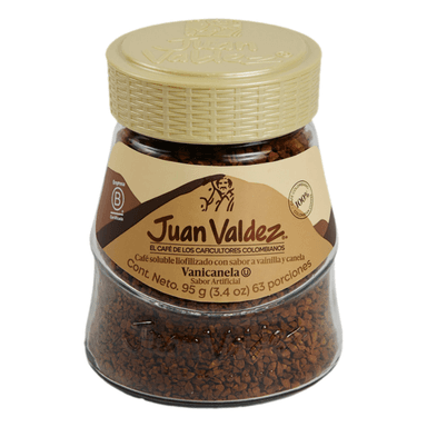 JUAN VALDEZ CAFÉ SOLUBLE LIOFILIZADO SABOR VANICANELA 95 G