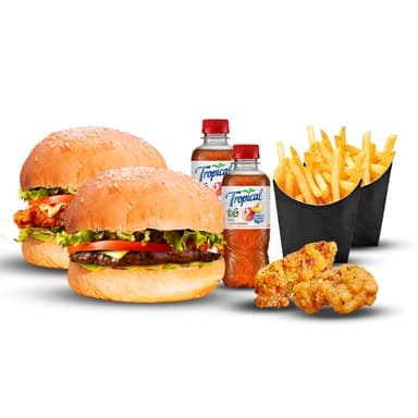 Combo 6 ( 2 Hamb + Trocitos de Pollo + Papas)