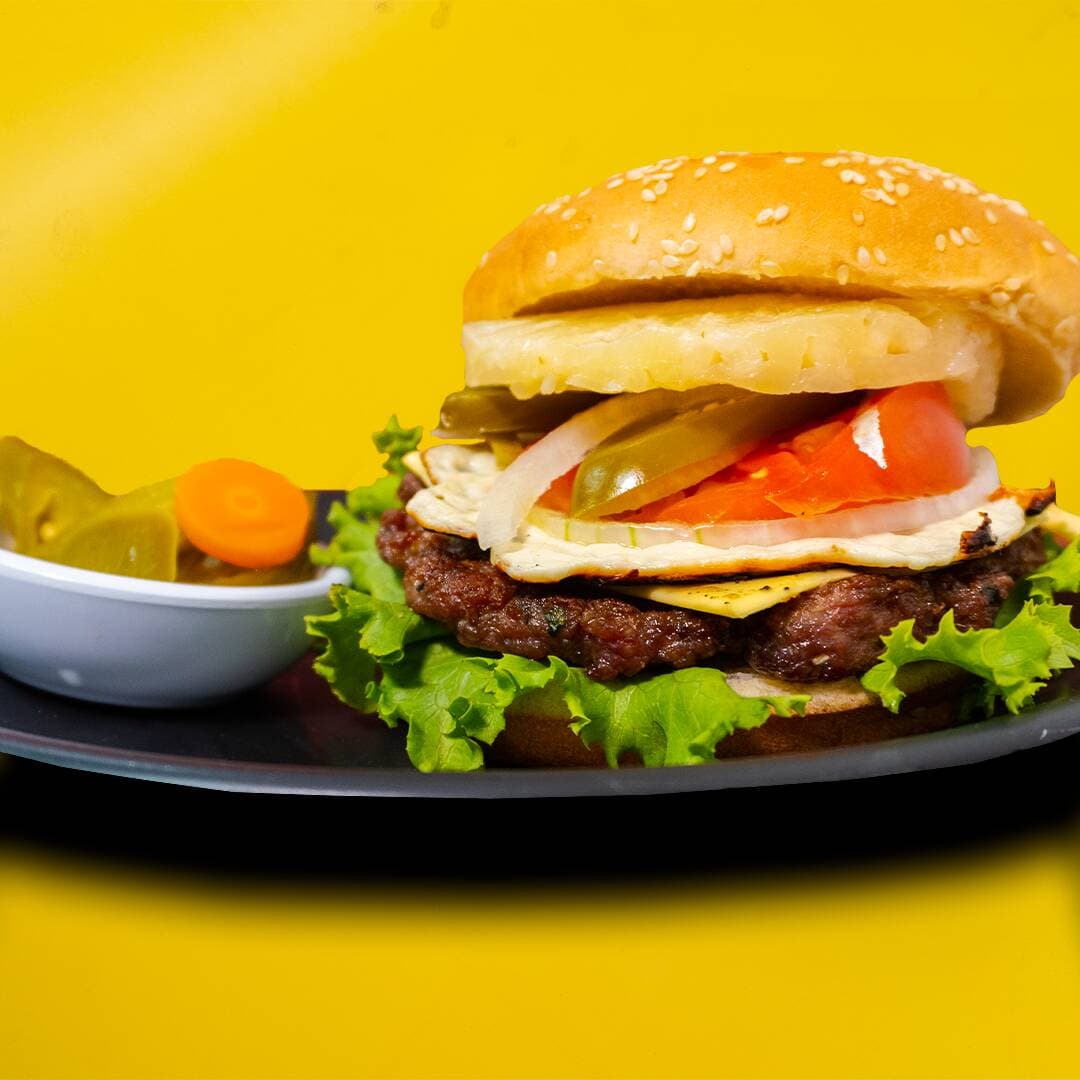 Hamburguesa Hawaiana + Papas