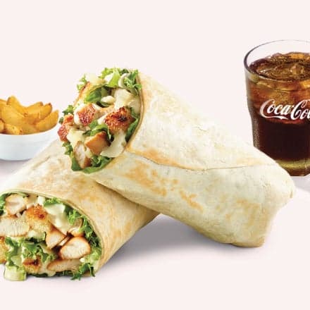 Wrap Pollo César +Bebida +Acompañamiento