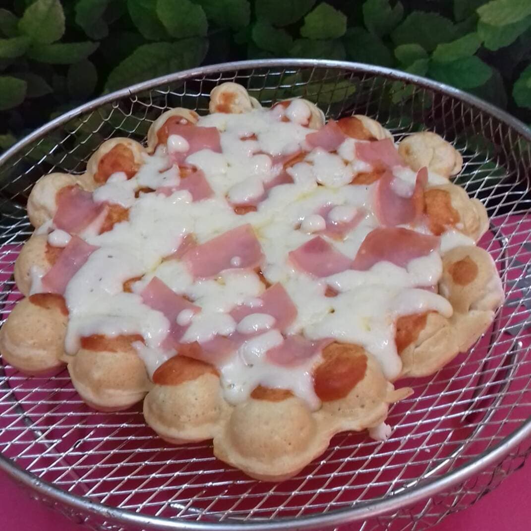 Waffle Jamon con queso
