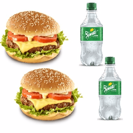 2 Burger Clásica + 2 Sprite 300 Ml