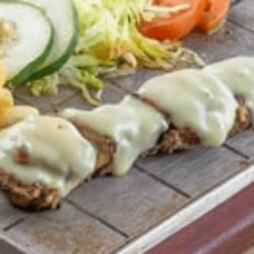 Chuzo Cerdo a la BBQ Gratinado