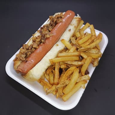 Hot Dog Doble Salchicha Pavo con Papas