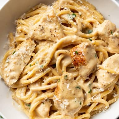 espagueti con pollo