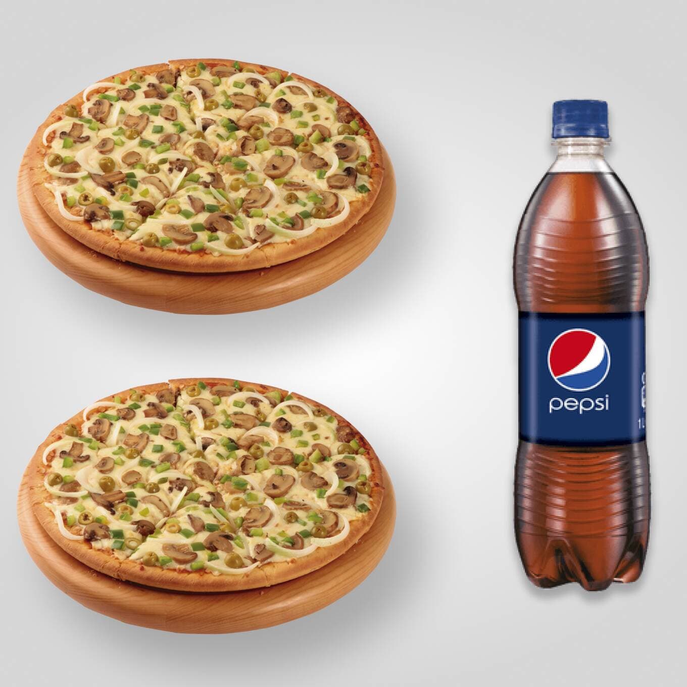 Combo de 2 Pizzas Familiares +Refresco