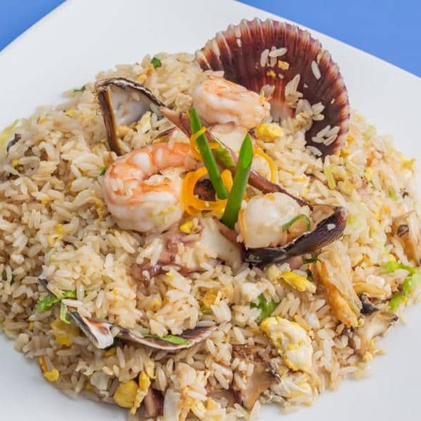 Chaufa de Mariscos+Leche de Tigre