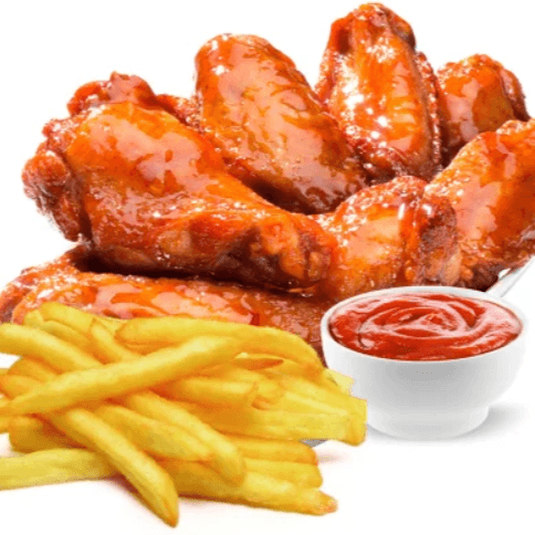 Alitas Picantes + Papas Fritas