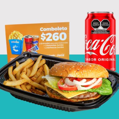 Combo Coca Cola - Hamburguesa + Cupón cine