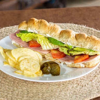 Baguette jamón con queso, 350 g