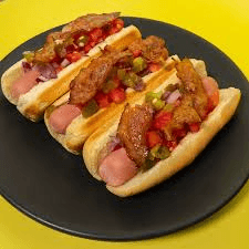 Orden de Hotdogs con tocino.