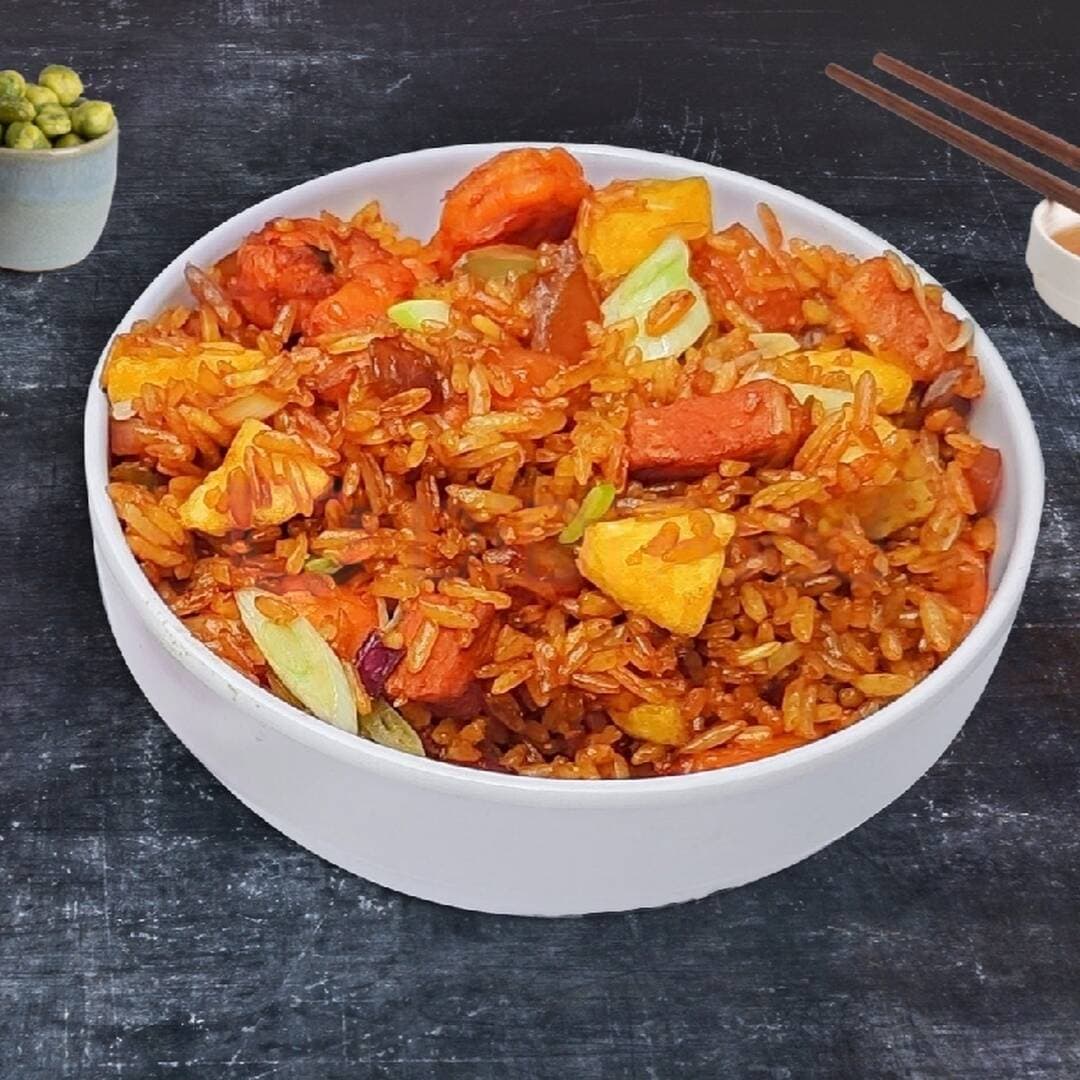 Arroz Chaufa500+Pollo Agridulce 100 Gramos+2 Palmi