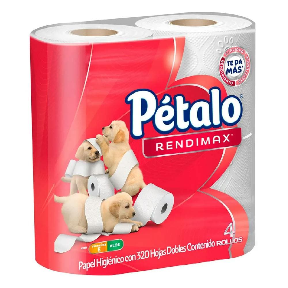 Papel Higienico Petalo Rendimax 320H 4Pz