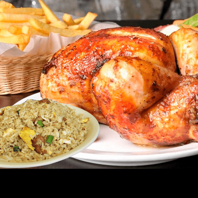 1 Pollo con Chaufa, Ensalada, Papas y Cremas