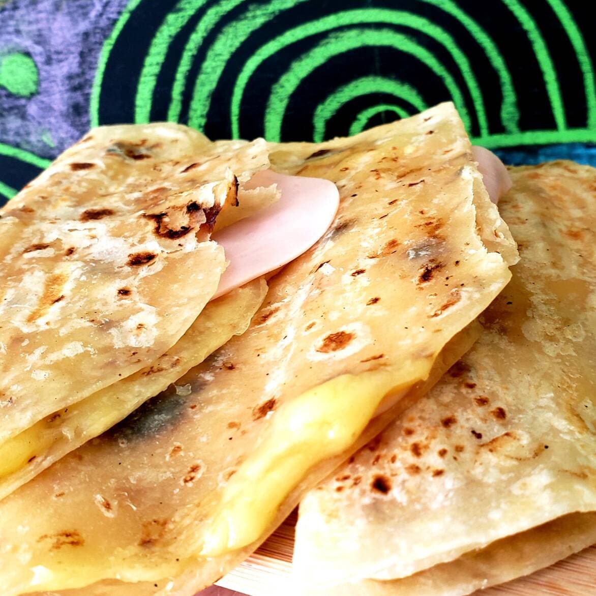 Quesadillas con jamón de pavo