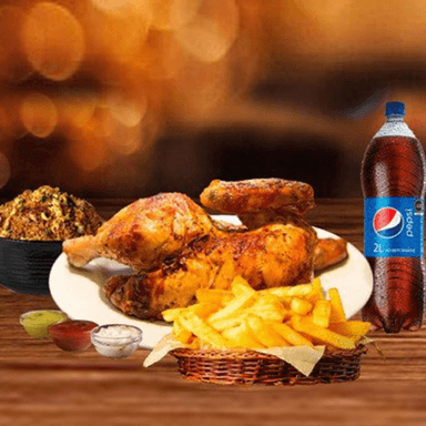 1/2 Pollo a la Brasa + Chaufa + Pepsi 1 L