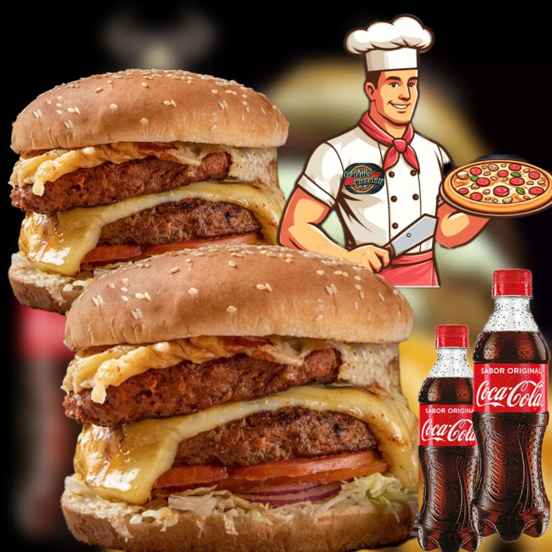 COMBO 2 BURGER DOBLE CARNE 🍔🍔+ 2 GASEOSAS
