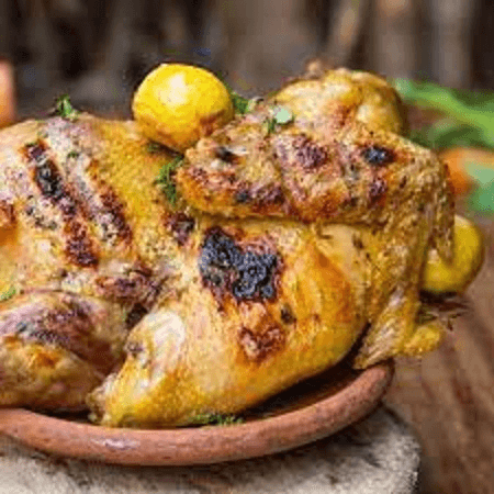 Gallina asada completa