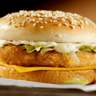 Hamburguesa de pollo empanizado