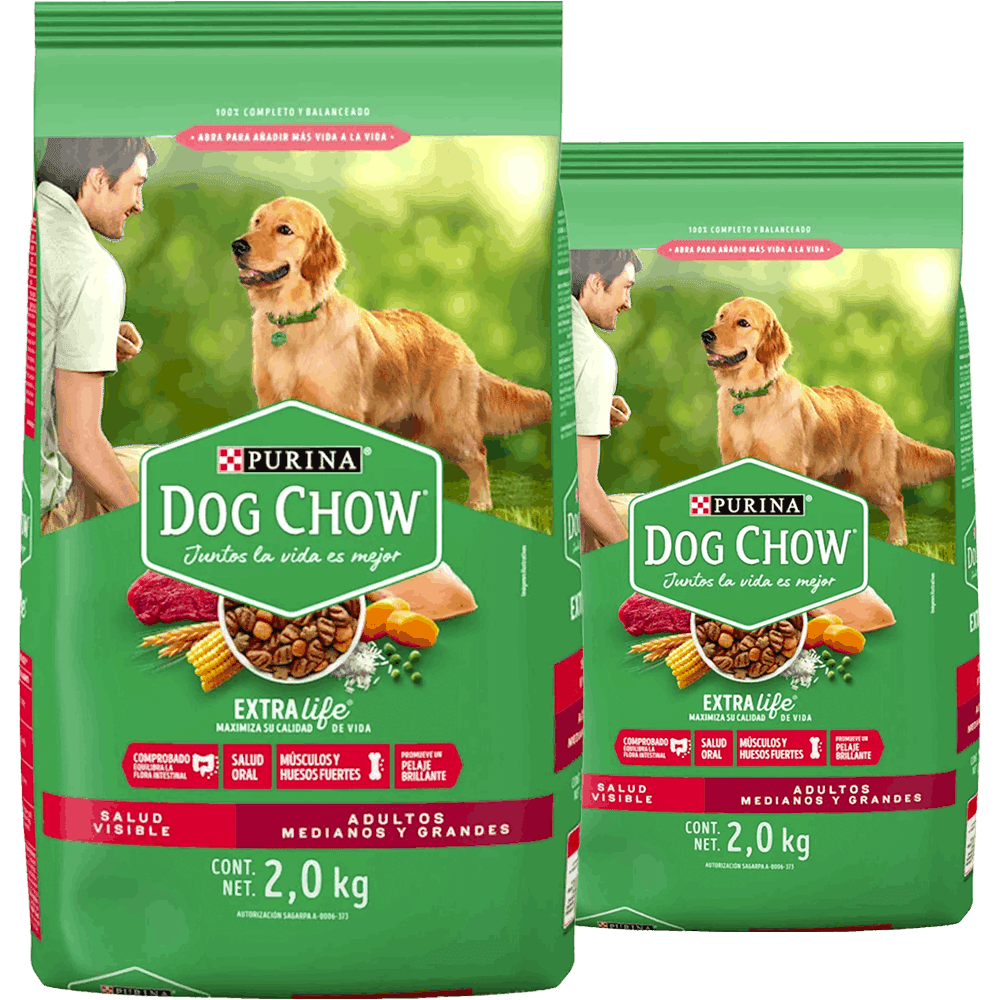 2 Dog Chow 2kg Adultos Raza GDE