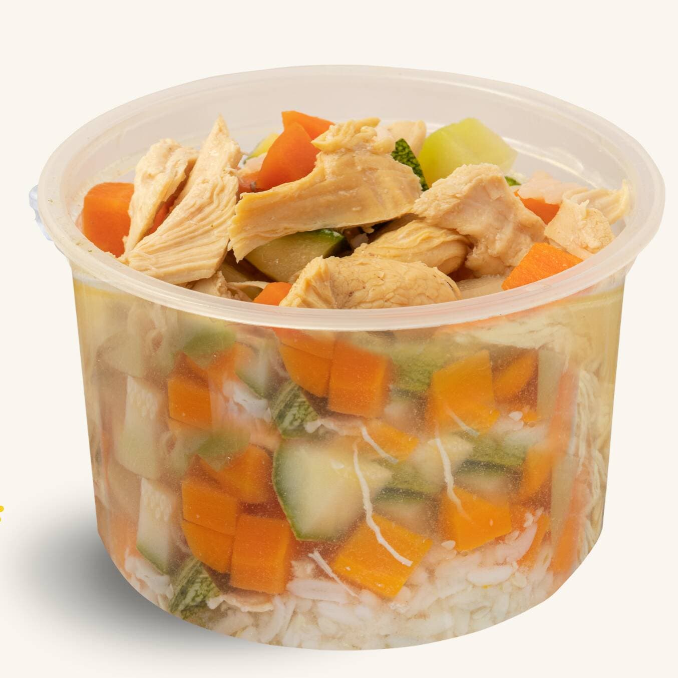 Caldo de Pollo con Arroz y Verduras