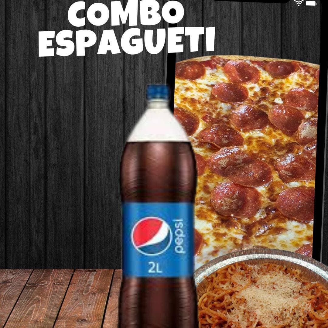 Combo 1 Grande Peperoni, Espagueti y Soda de 2 L