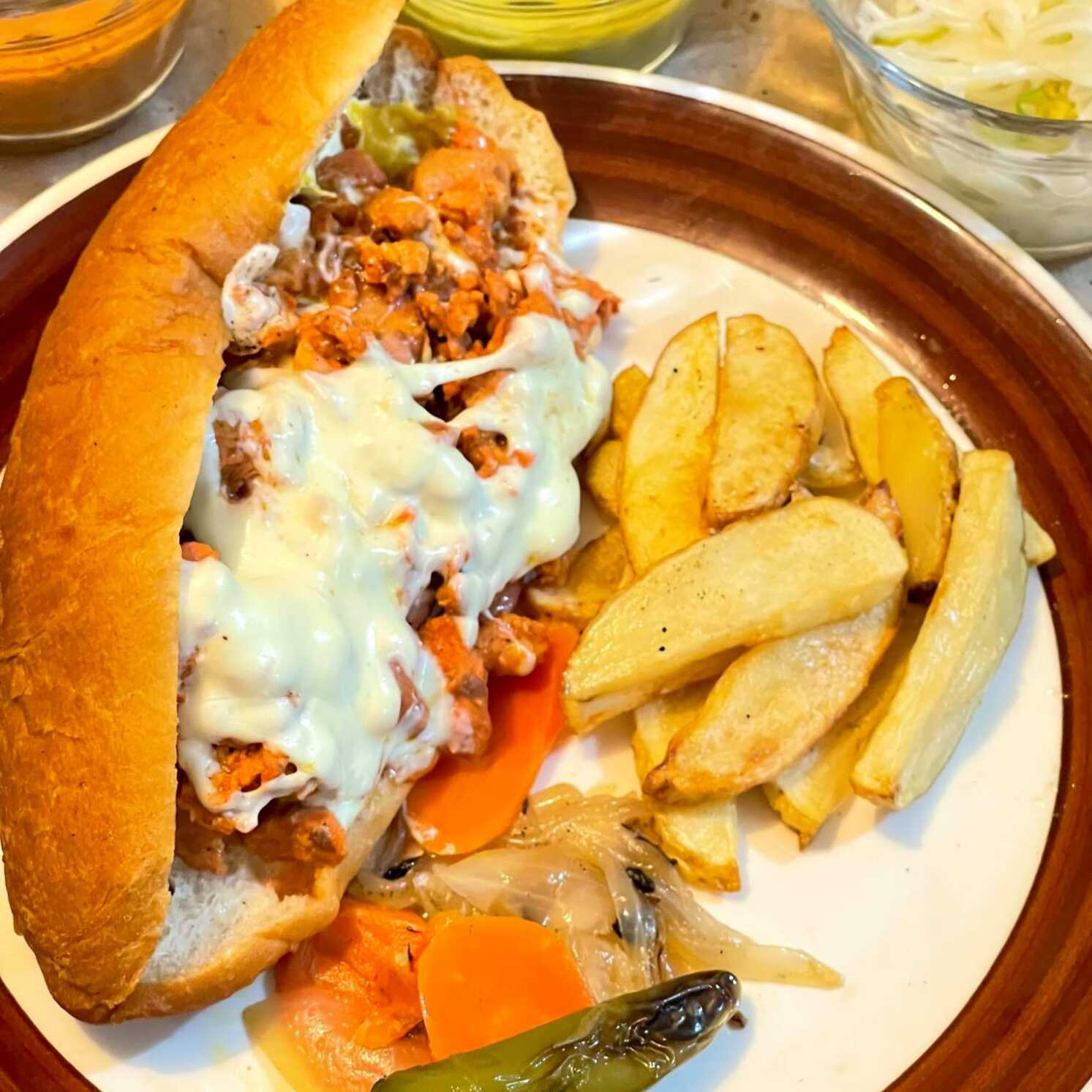 Hot-Dog Pavo Pastor y Queso.