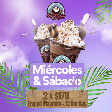 2 Frappés Magnum + 12 Donitas