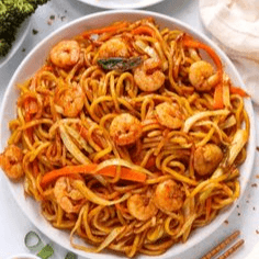 Chow Mein Con Camarón