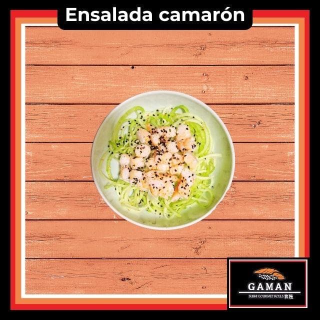 Ensalada pepino con camarón