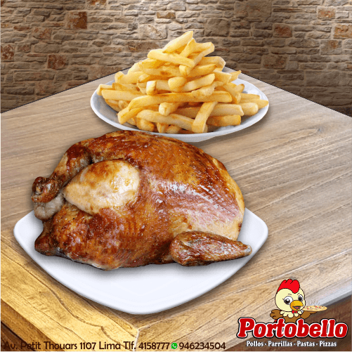 1 Pollo solo con Papas